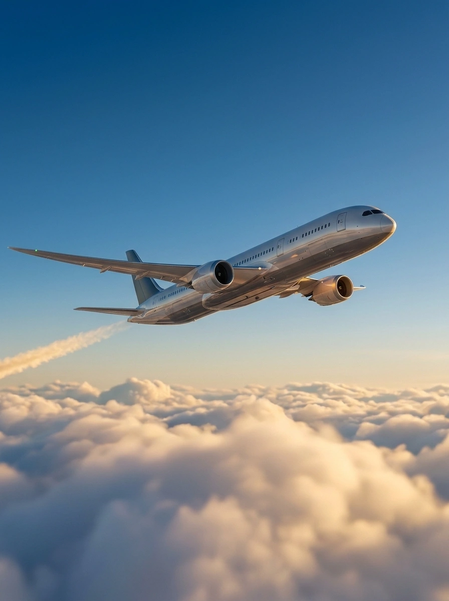 airplane soaring in blue sky 202608011801
